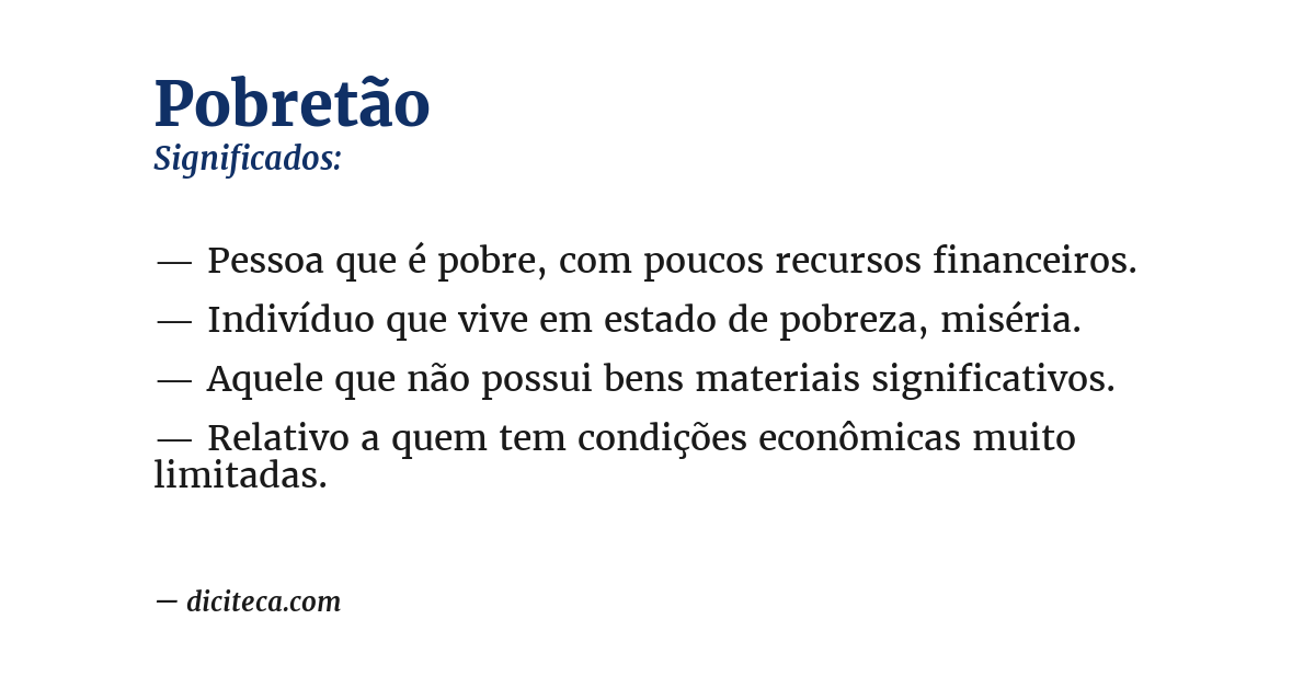 Significado de pobretão