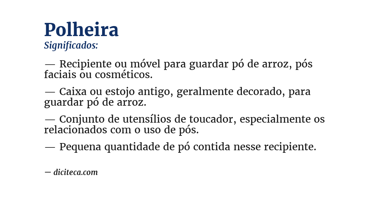 Significado de polheira