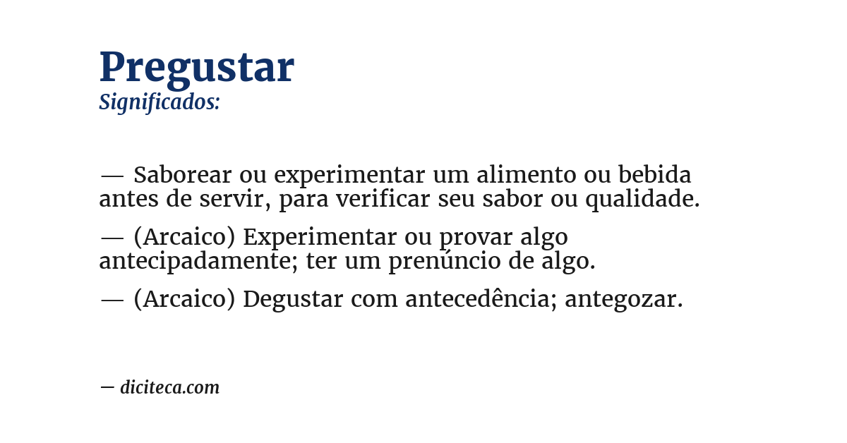 Significado de pregustar