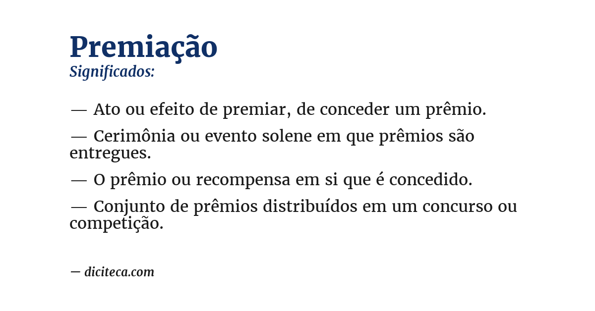 Significado de premiação