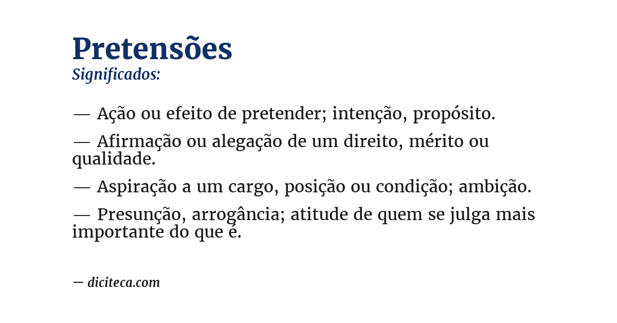Significado de pretensões