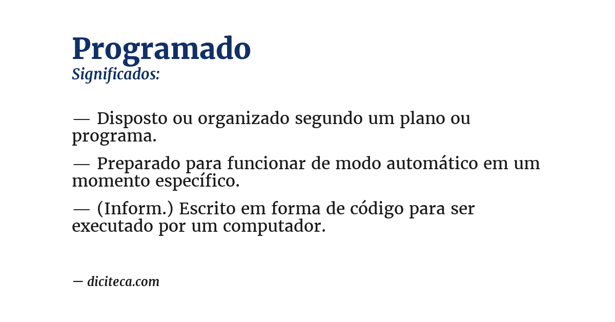 Significado de programado