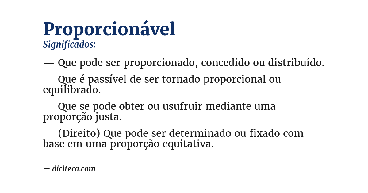 Significado de proporcionável