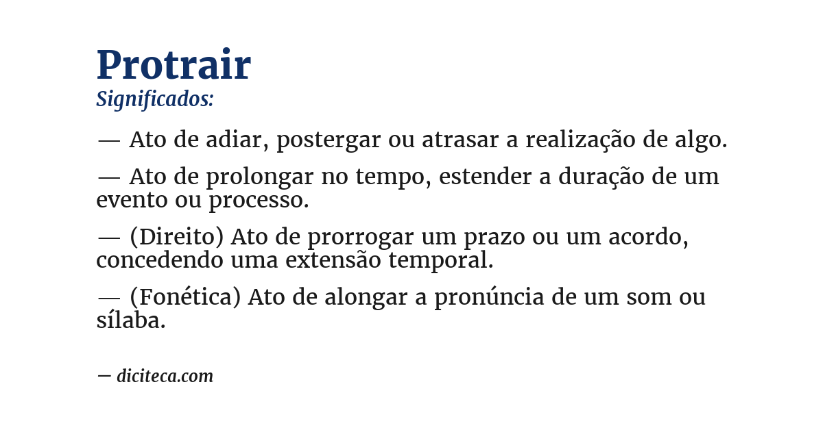 Significado de protrair