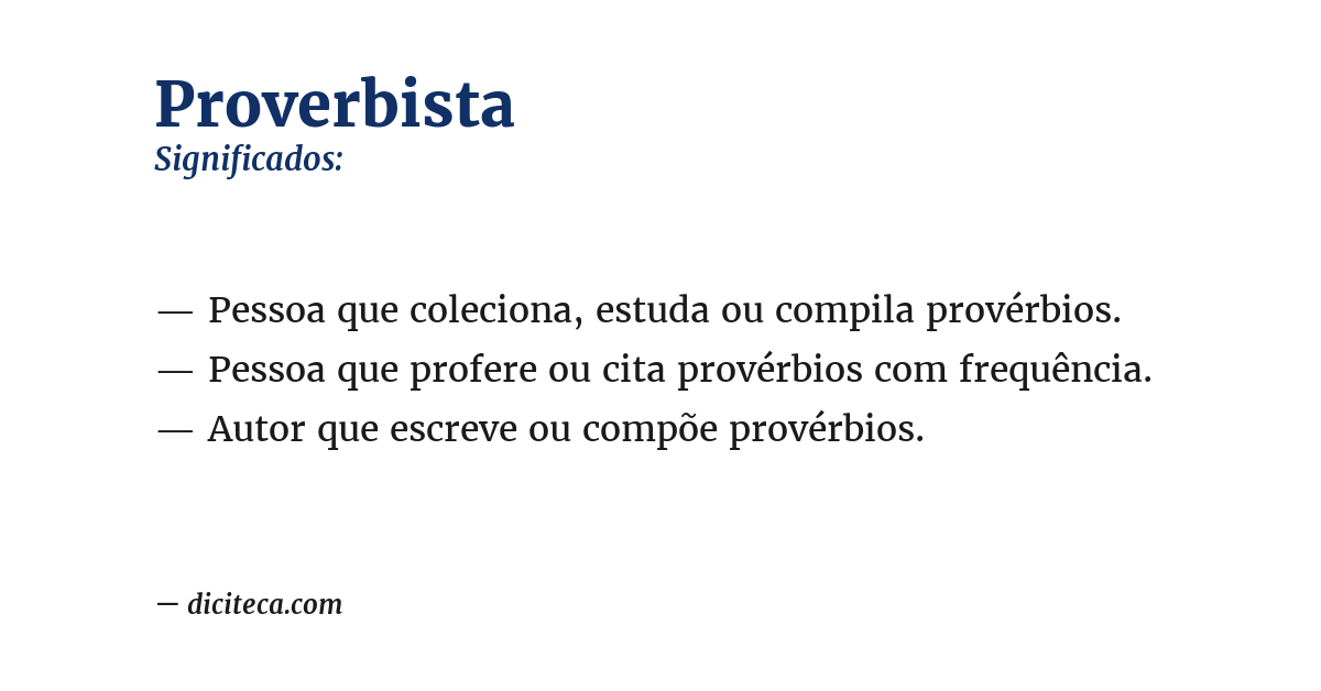 Significado de proverbista