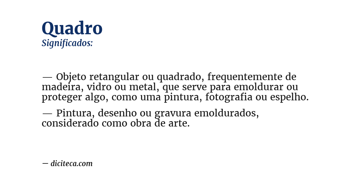 Significado de quadro