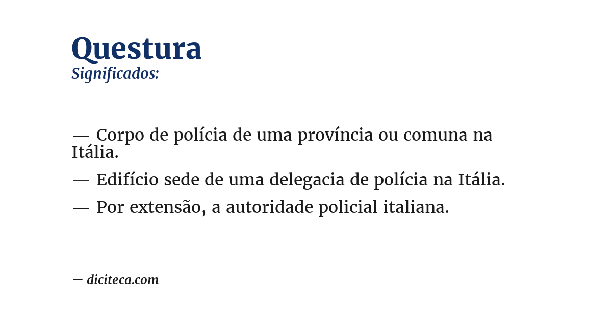 Significado de questura