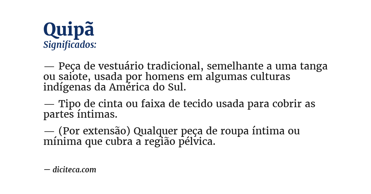 Significado de quipã