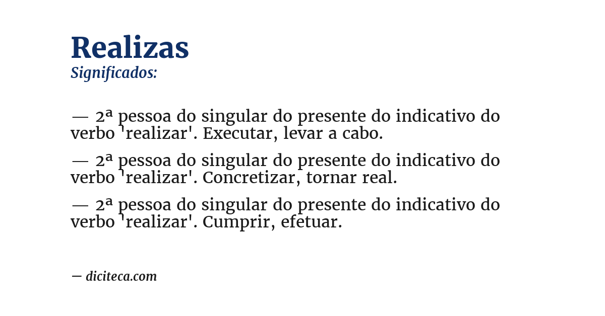 Significado de realizas