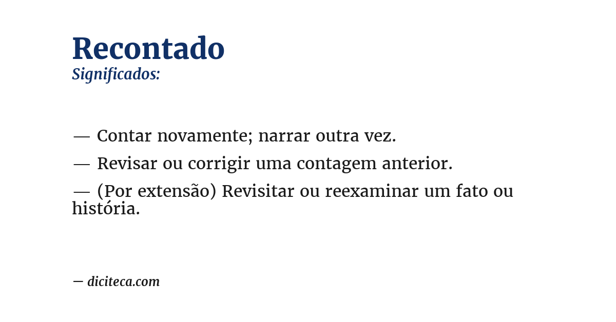 Significado de recontado