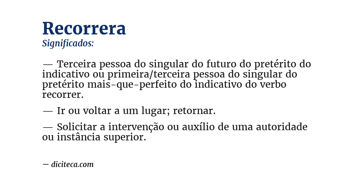 Significado de recorrera
