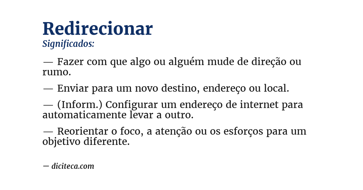 Significado de redirecionar