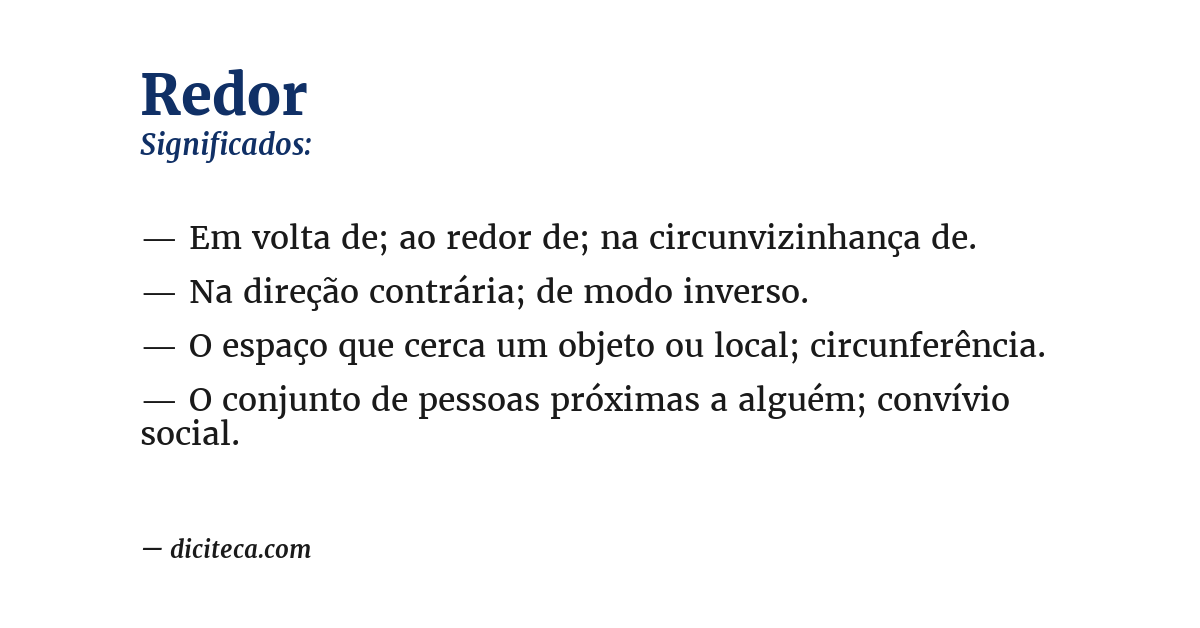 Significado de redor