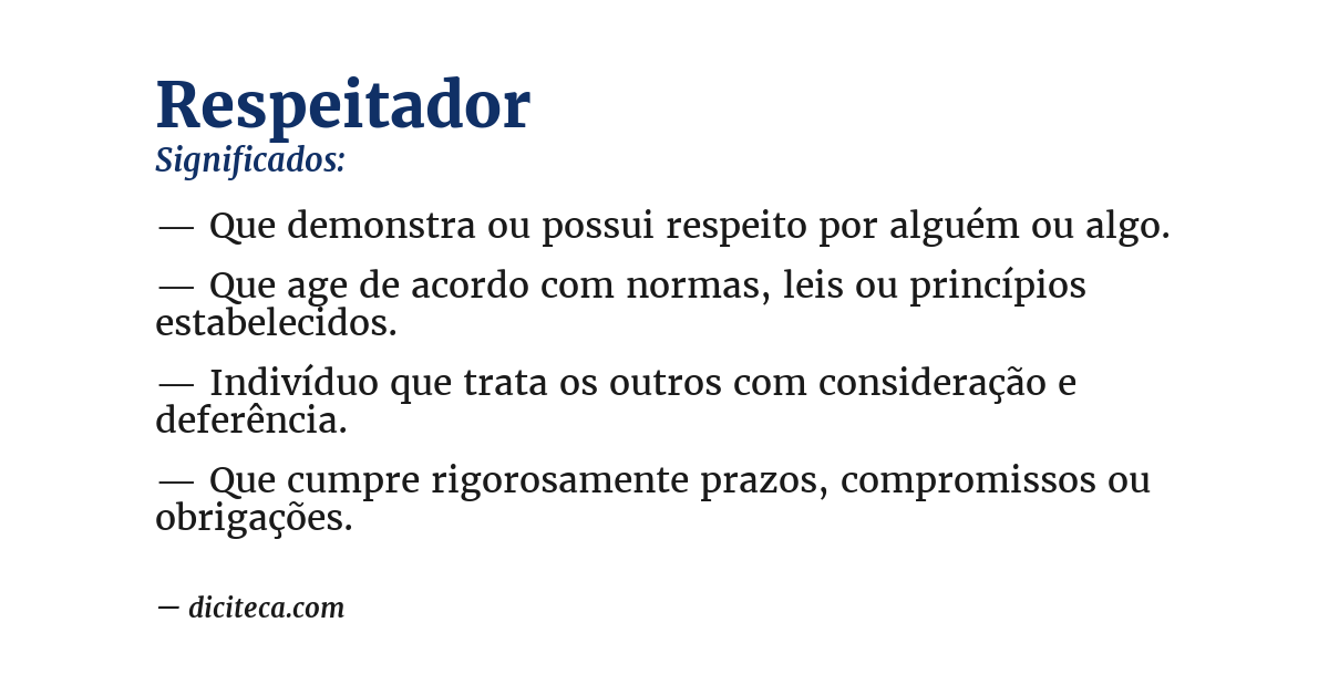 Significado de respeitador