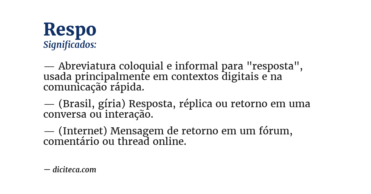 Significado de respo