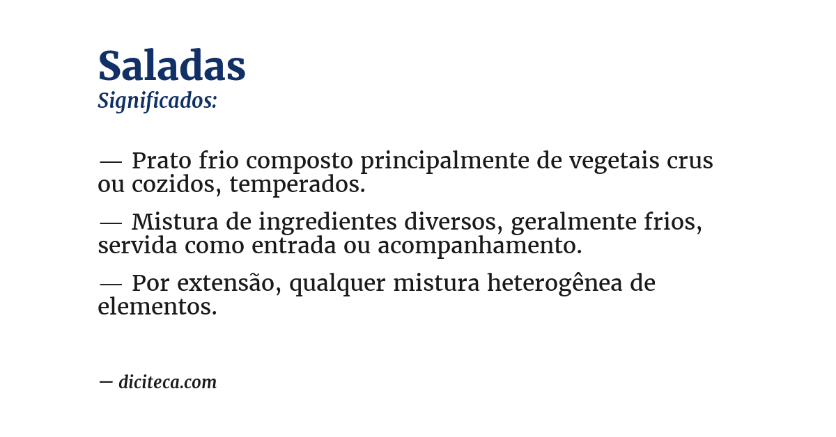 Significado de saladas