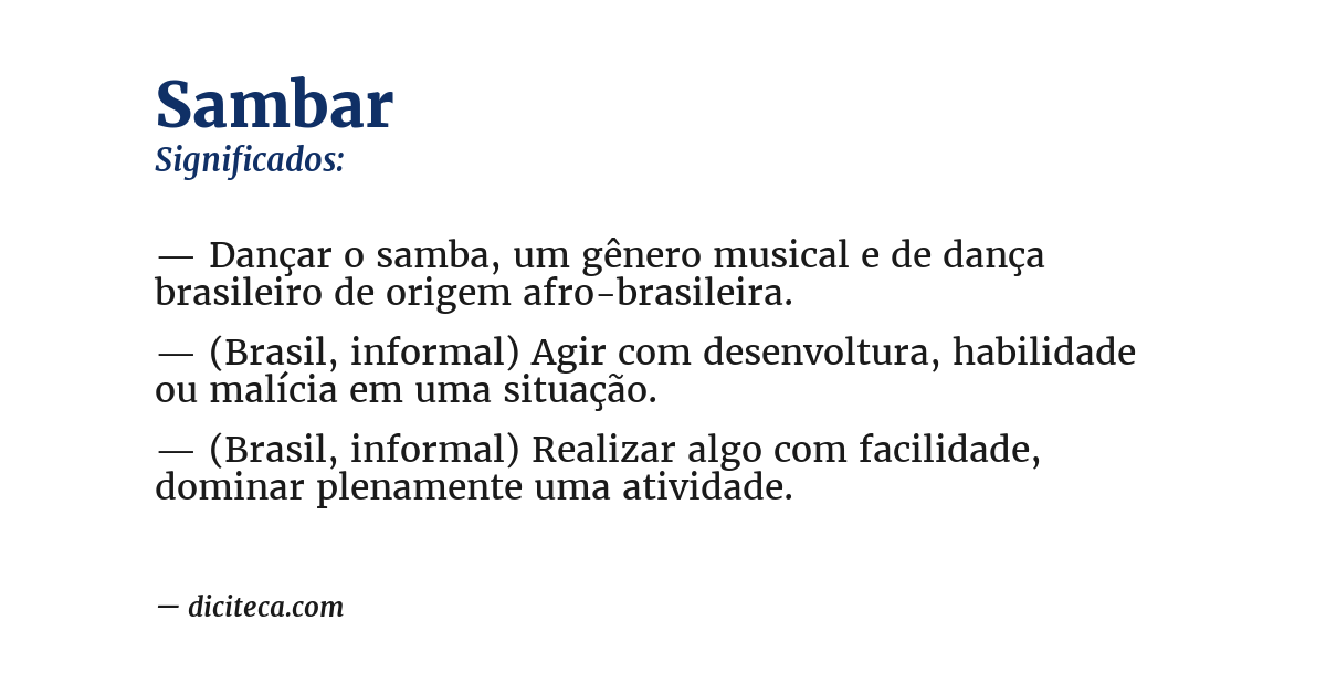 Significado de sambar
