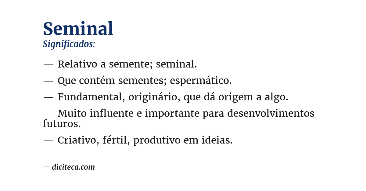 Significado de seminal