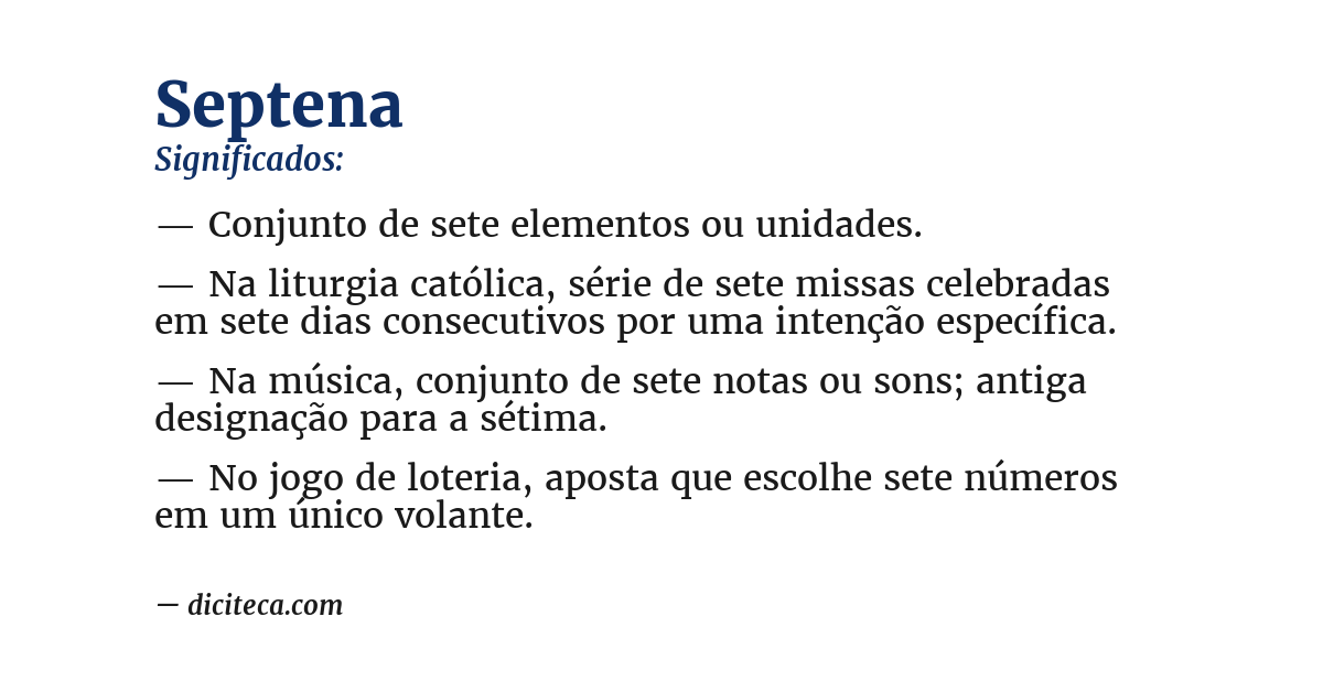 Significado de septena