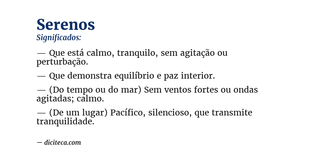 Significado de serenos