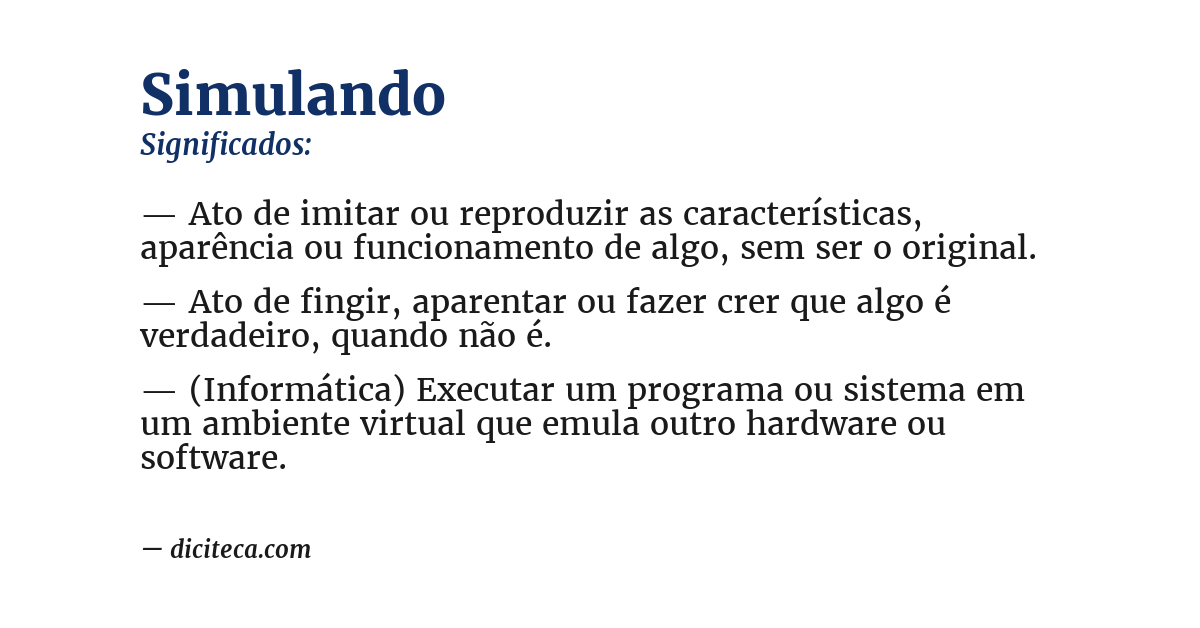Significado de simulando
