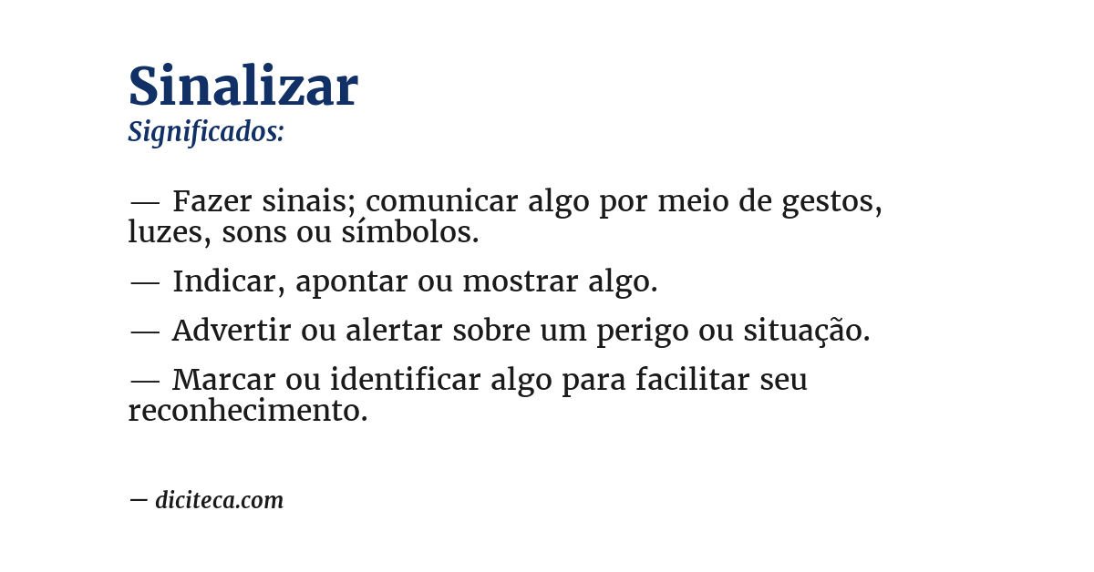 Significado de sinalizar