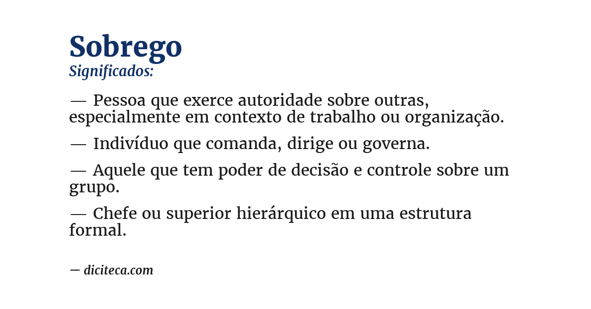 Significado de sobrego