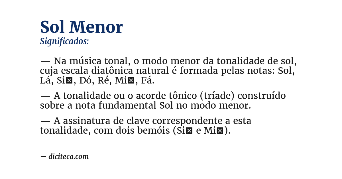 Significado de sol menor