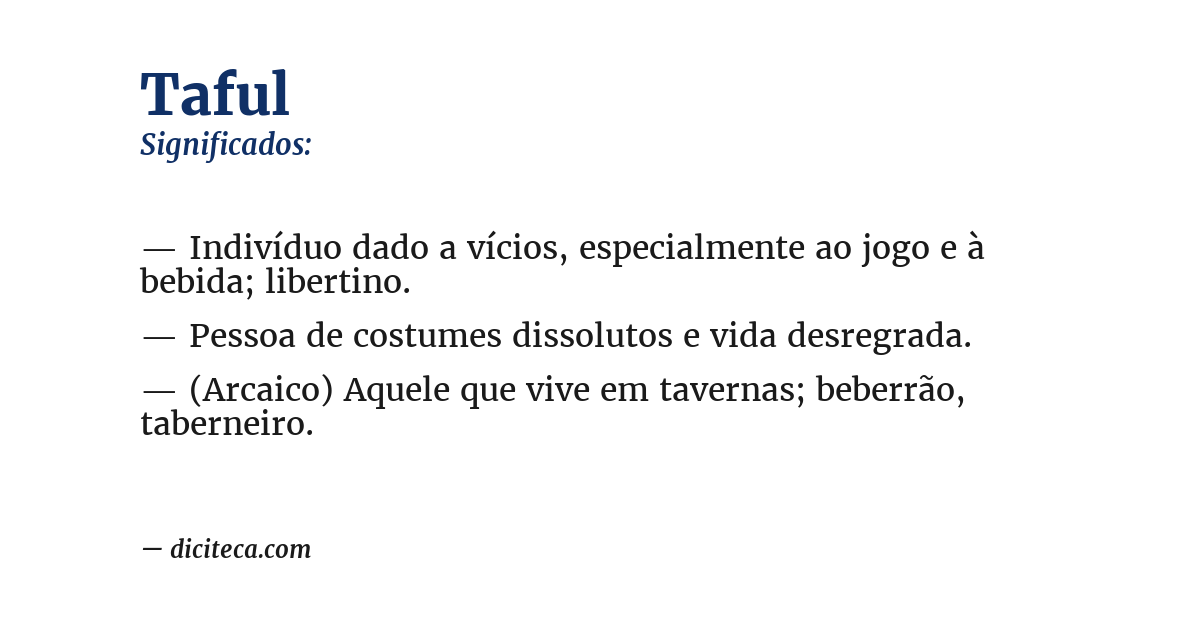 Significado de taful