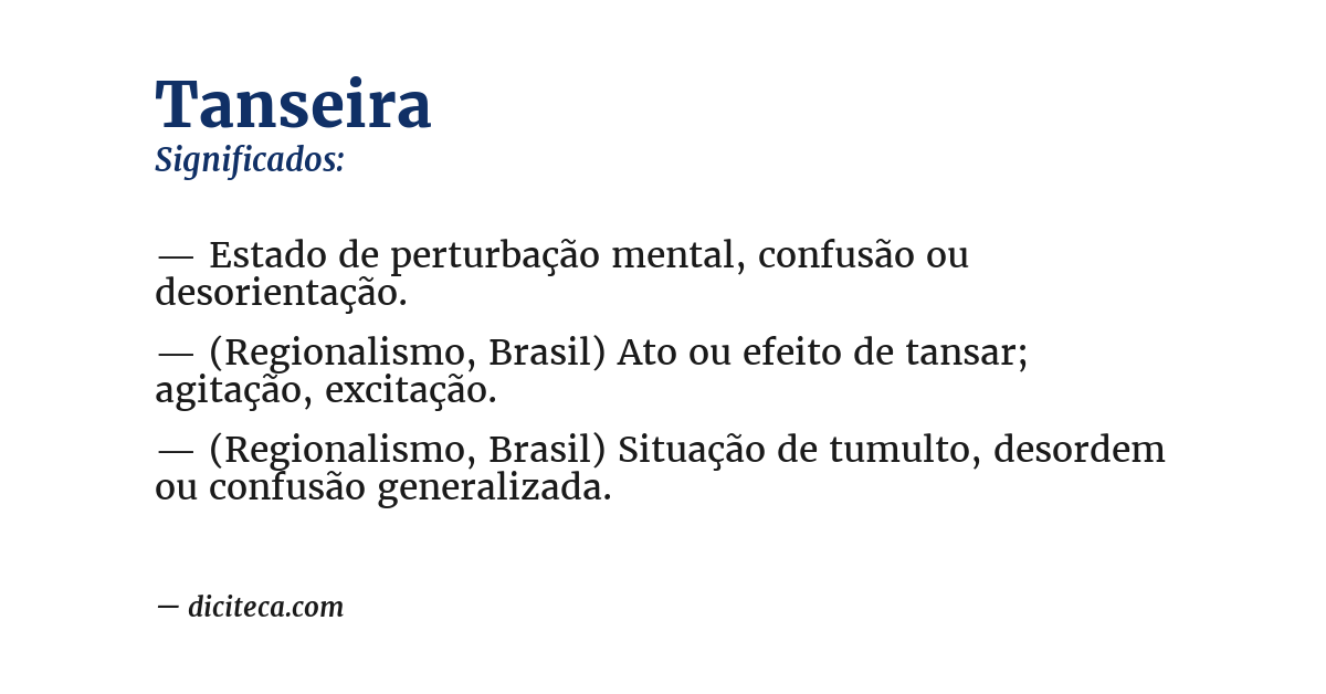 Significado de tanseira