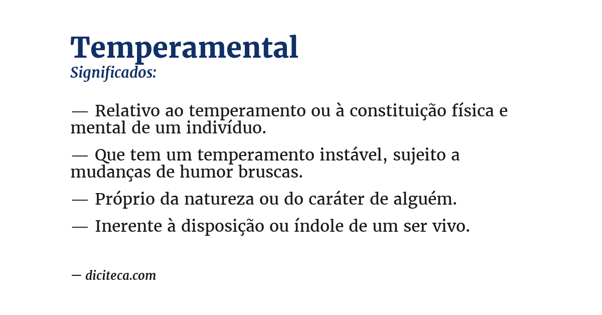 Significado de temperamental