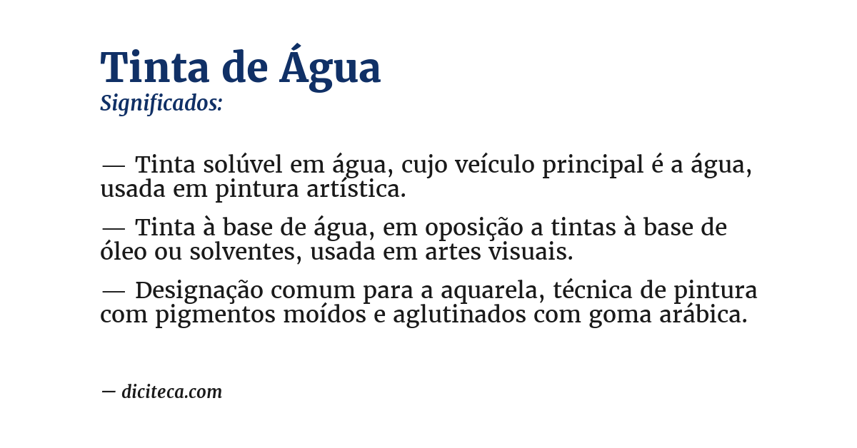 Significado de tinta de água