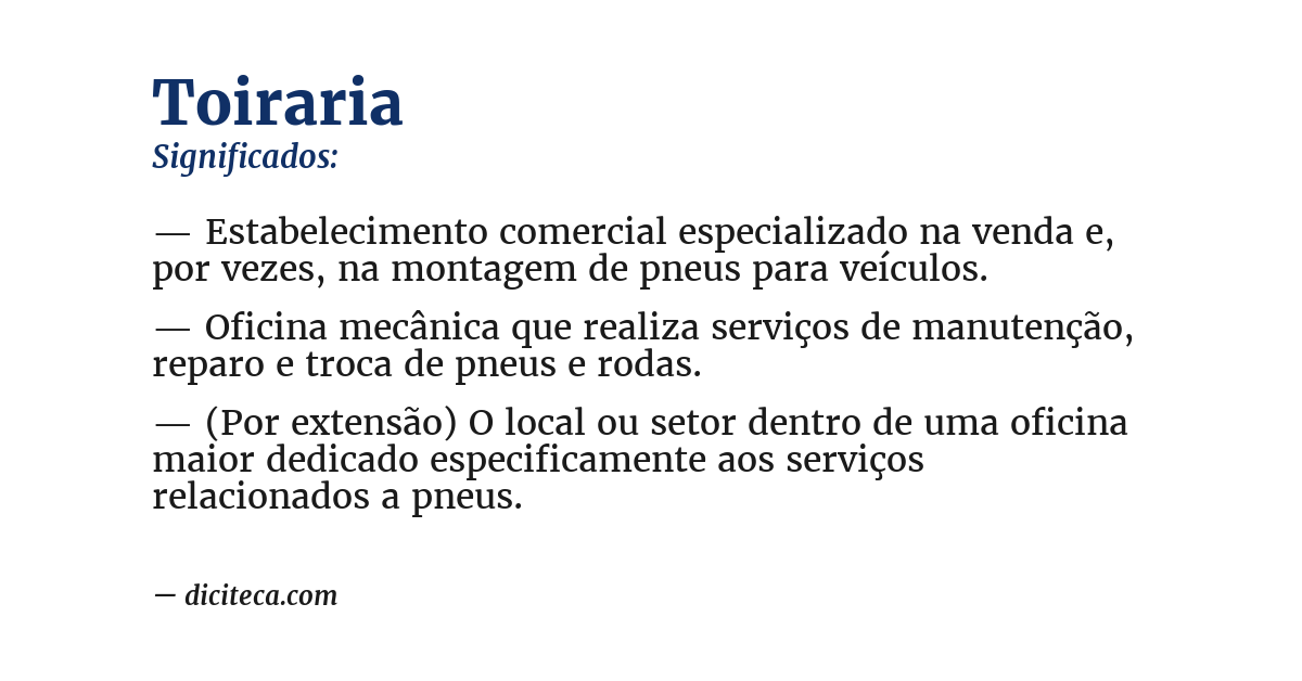 Significado de toiraria