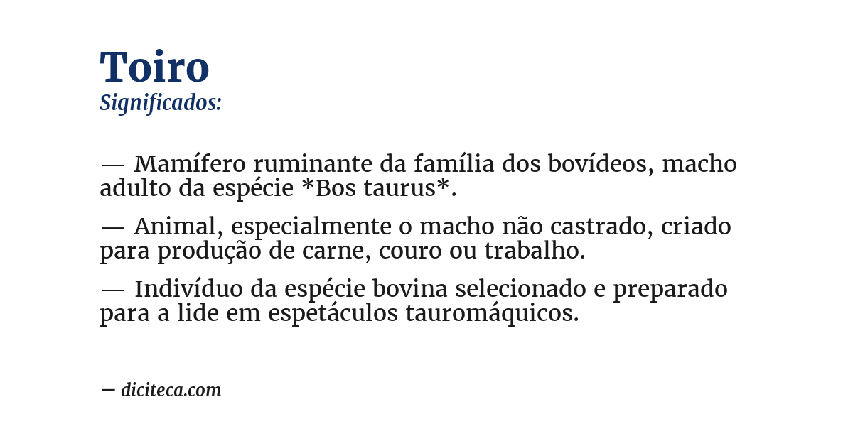 Significado de toiro