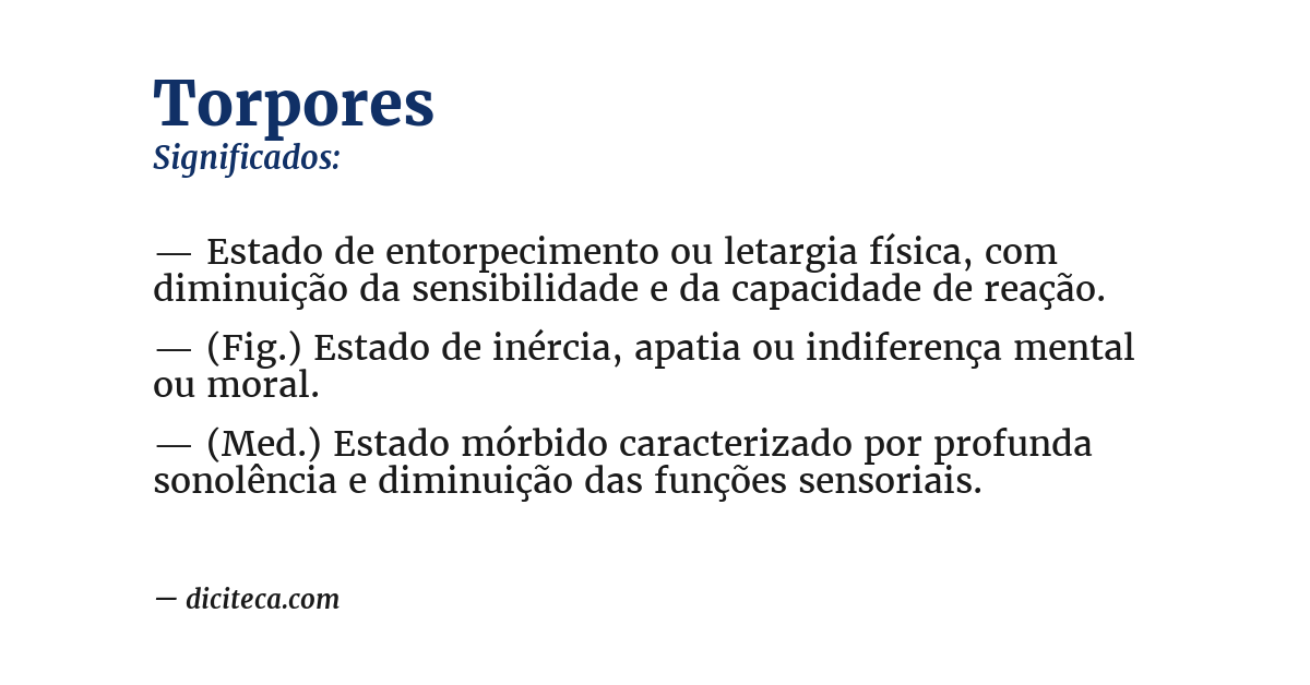 Significado de torpores