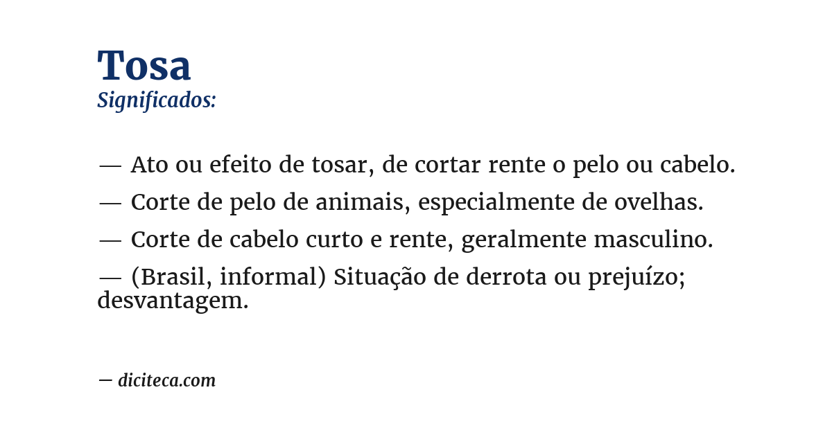 Significado de tosa