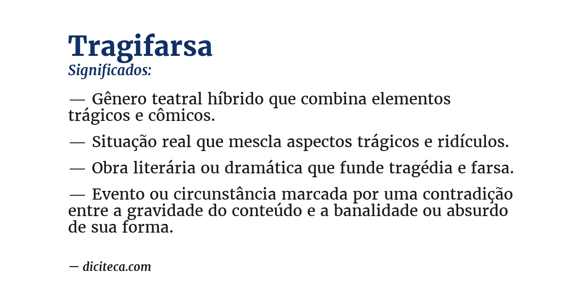 Significado de tragifarsa
