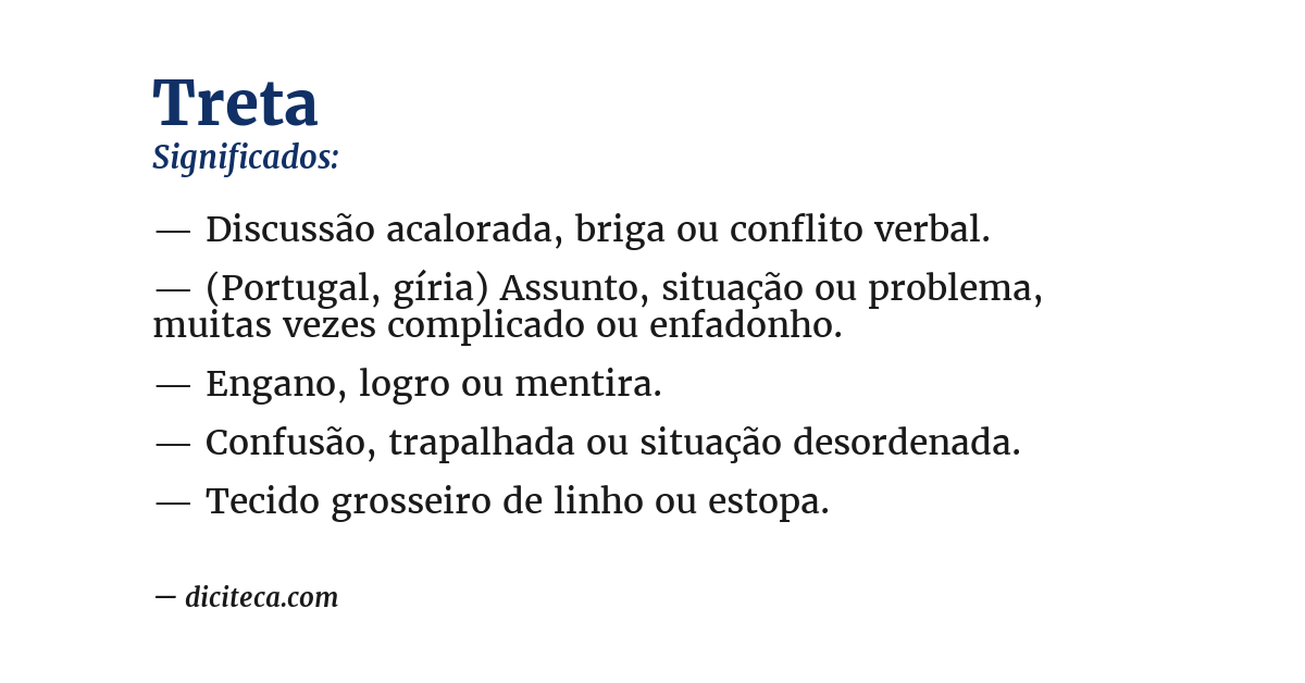 Significado de treta
