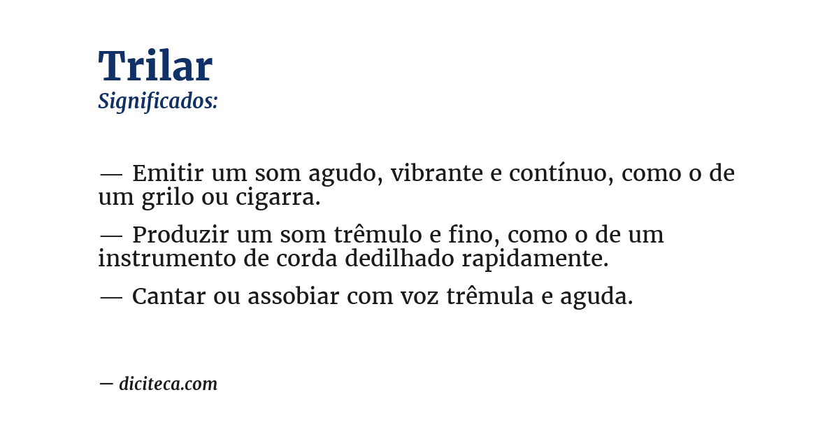 Significado de trilar