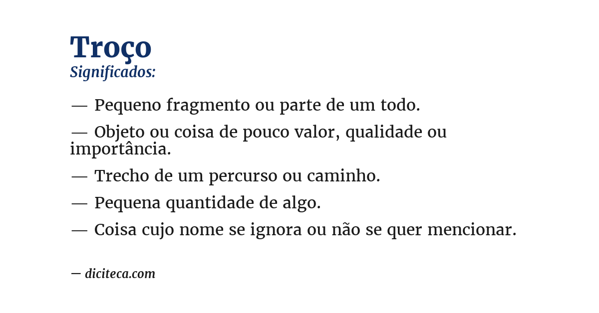 Significado de troço