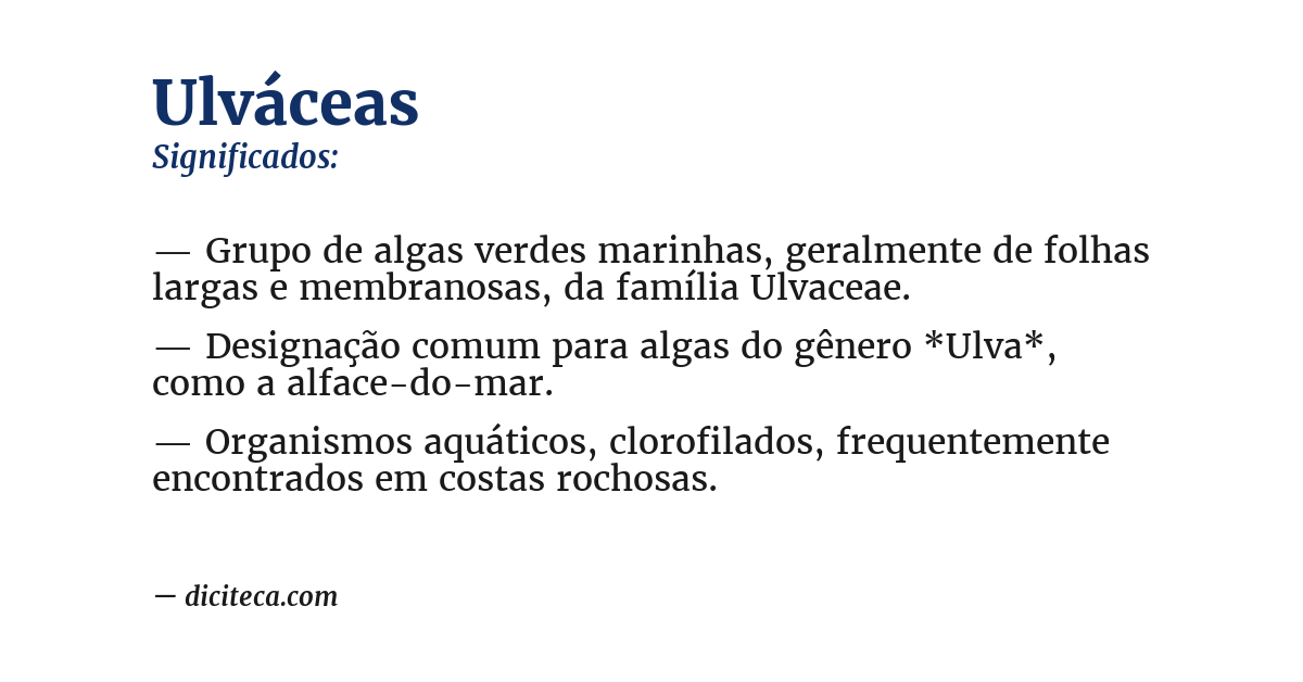 Significado de ulváceas