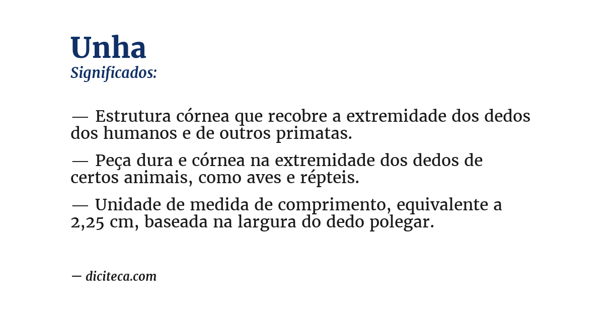 Significado de unha