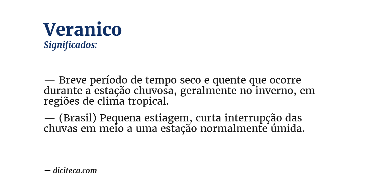 Significado de veranico