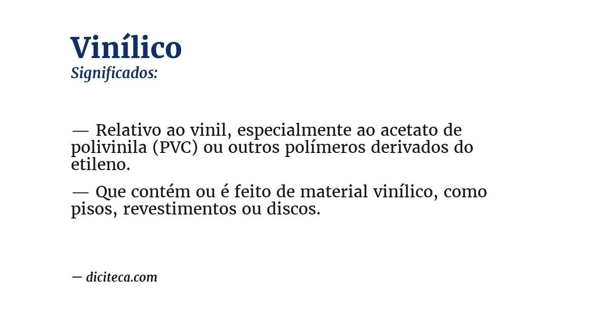 Significado de vinílico