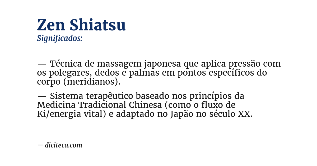 Significado de zen shiatsu