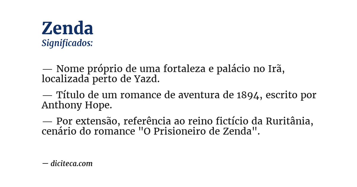 Significado de zenda