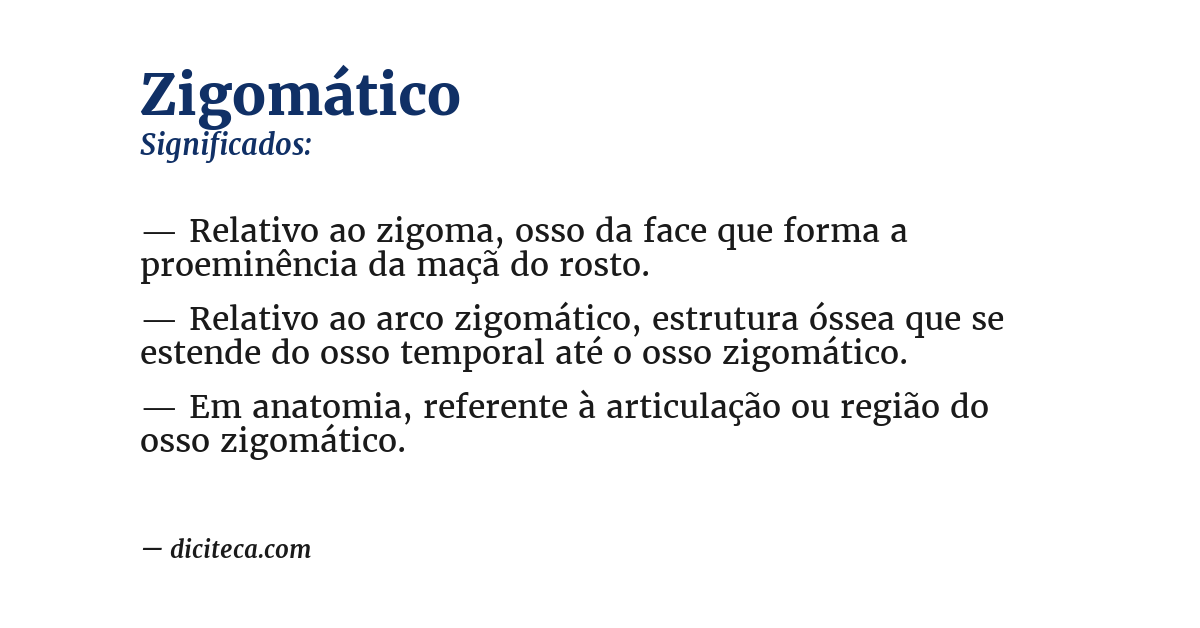 Significado de zigomático