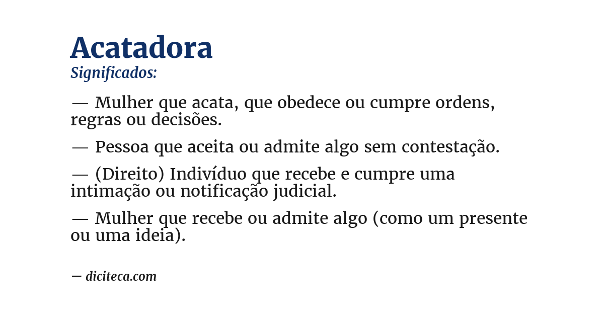 Significado de acatadora