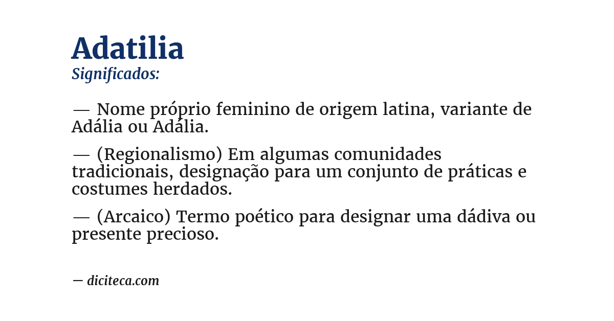 Significado de adatilia