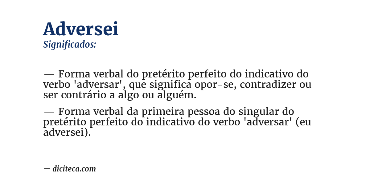 Significado de adversei